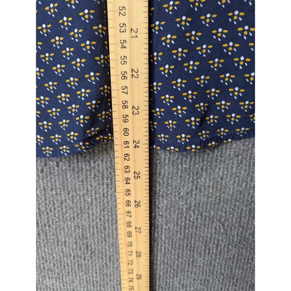 GAP Blouse Womens Medium Ditzy Print Pullover Top Navy Preppy Teacher Office - Picture 8 of 10